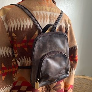 VTG Tignanello distressed brown leather backpack
